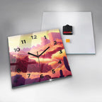The desert in Arizona Glass Clock, Red Hanging Clock, City Printed Clock, Personalized Clock
